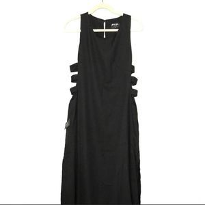 Nasty Gal Sz M black open side gown